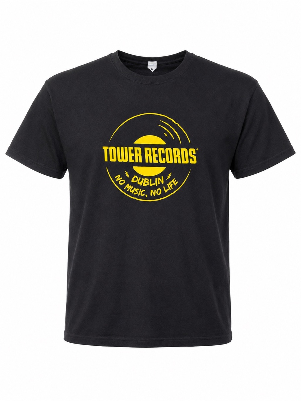 Tower Records Dublin No Music No Life Graphic Band T-Shirt Black XXL